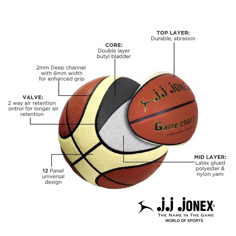 Jonex JJ Game Changer Basketball - Official Size 6 for Indoor & Outdoor Play - Image 4